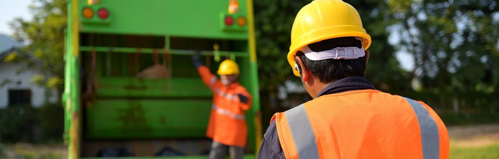 Garbage collector Worker of urban municipal recycling garbage co