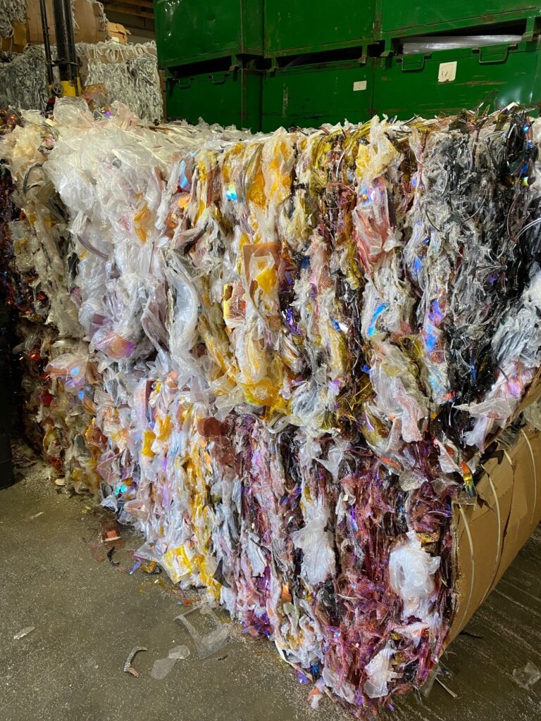 closeup of a plastic bale