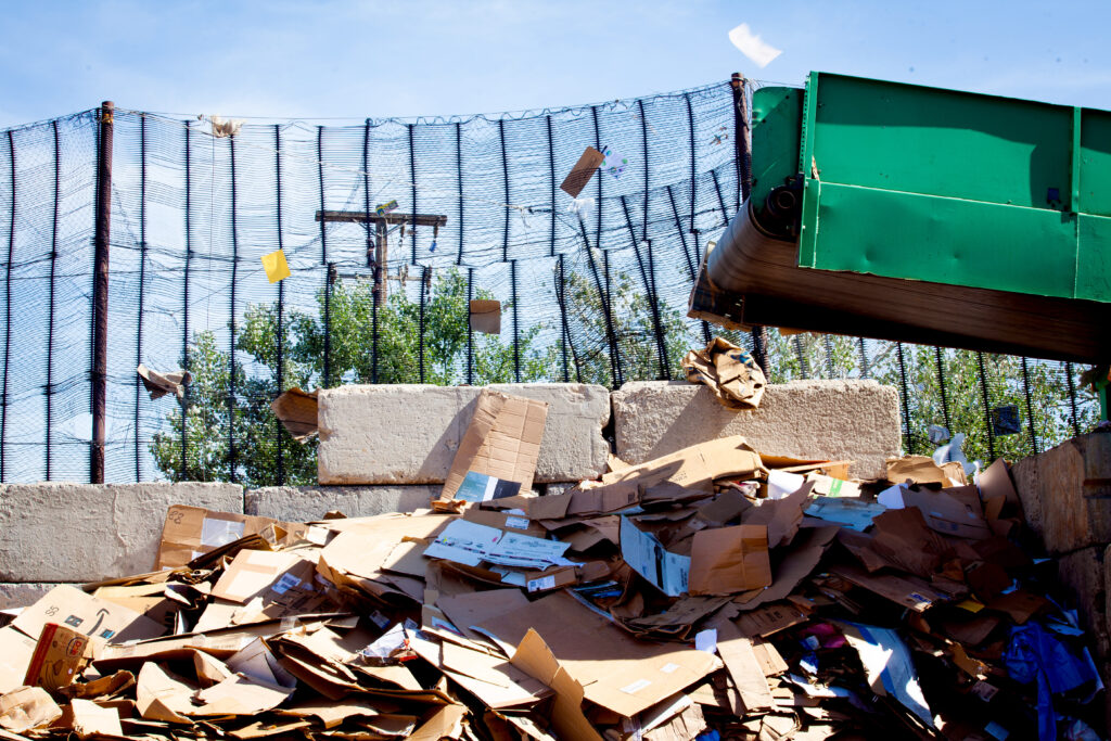 close-up of recycled cardboard