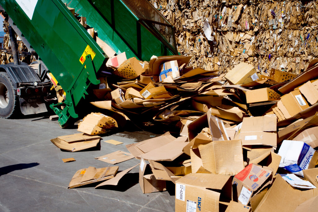 close-up of recycled cardboard