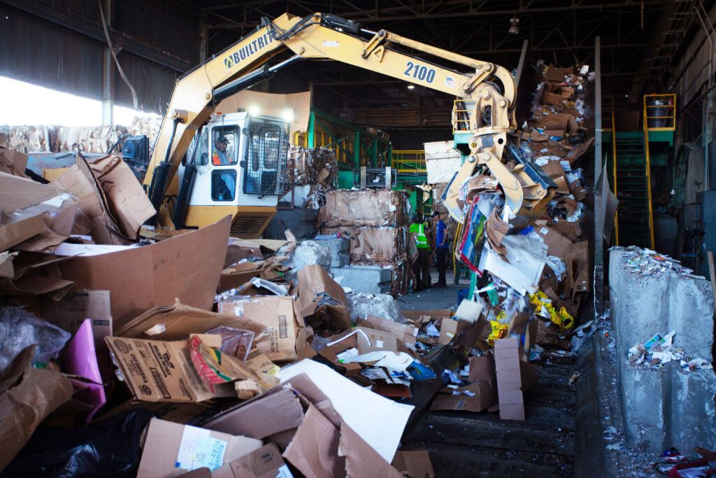 recycling machine in action